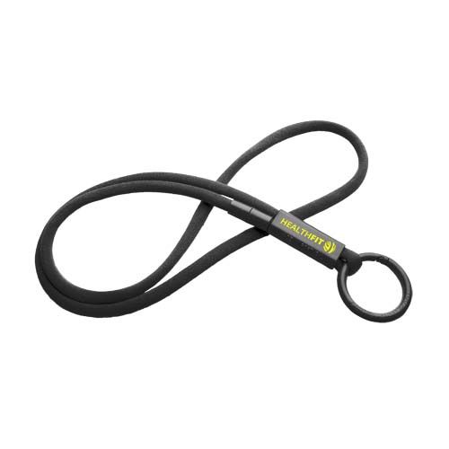 black Lanyard con tubo de plástico reciclado