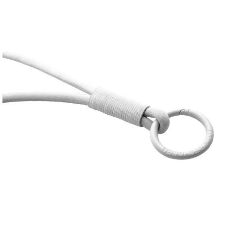 white Lanyard con tubo elástico