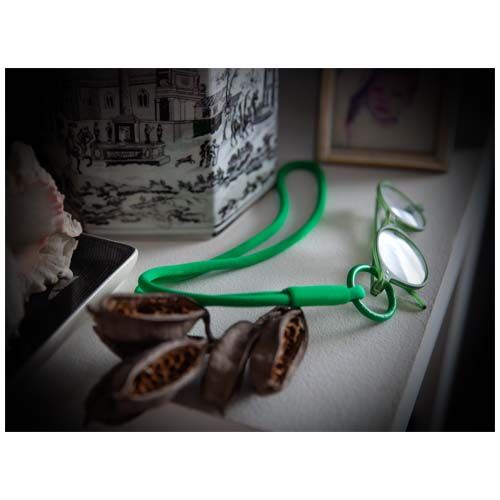 white Lanyard con tubo elástico