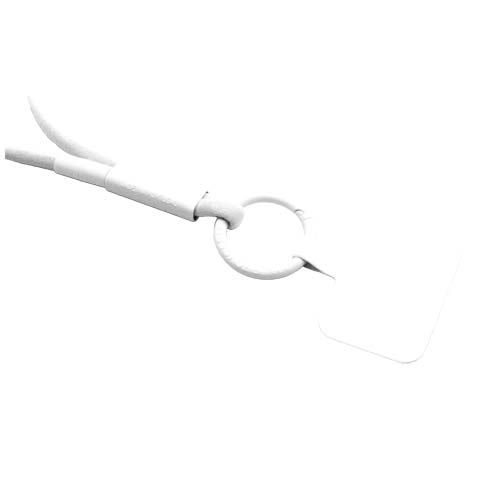 white Lanyard con soporte para teléfono con tubo de plástico reciclado
