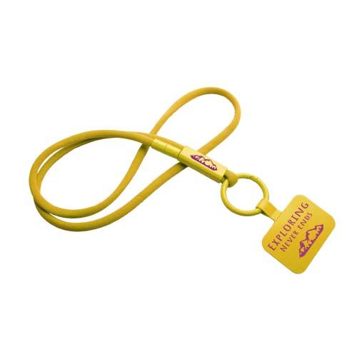 coral Lanyard con soporte para teléfono con tubo de plástico reciclado