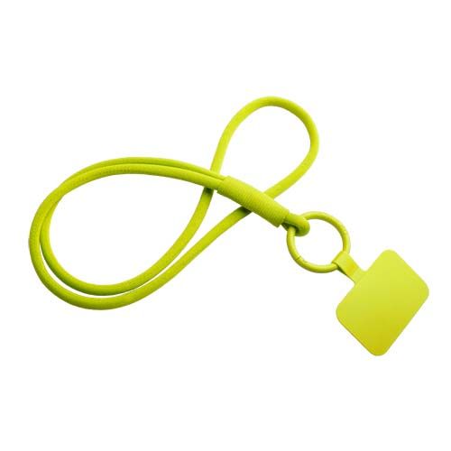 yellow Lanyard con soporte para teléfono con tubo elástico