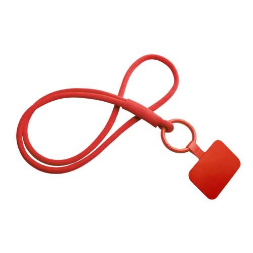red Lanyard con soporte para teléfono con tubo elástico