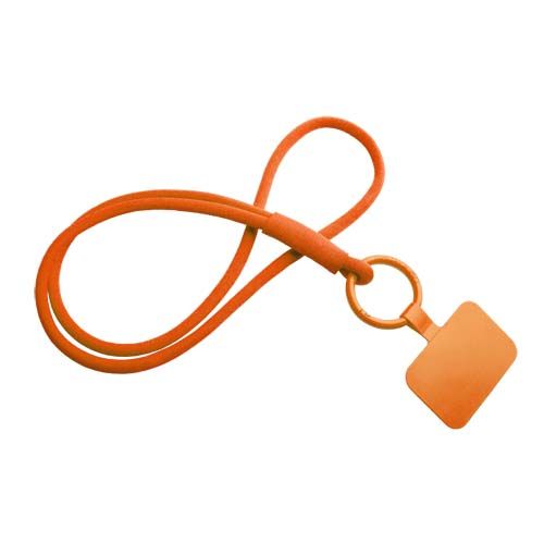 orange Lanyard con soporte para teléfono con tubo elástico