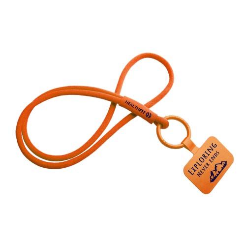 orange Lanyard con soporte para teléfono con tubo elástico