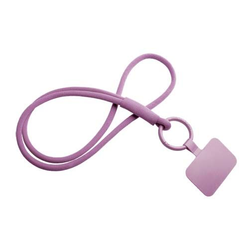 lila Lanyard con soporte para teléfono con tubo elástico
