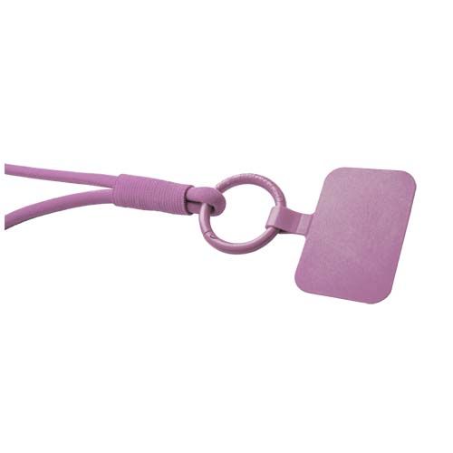 lila Lanyard con soporte para teléfono con tubo elástico