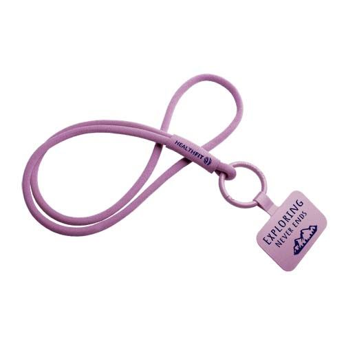lila Lanyard con soporte para teléfono con tubo elástico