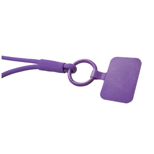 purple Lanyard con soporte para teléfono con tubo elástico