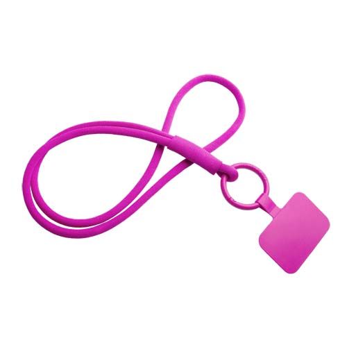 pink Lanyard con soporte para teléfono con tubo elástico
