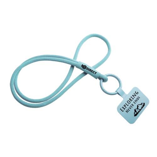 azul heladero Lanyard con soporte para teléfono con tubo elástico