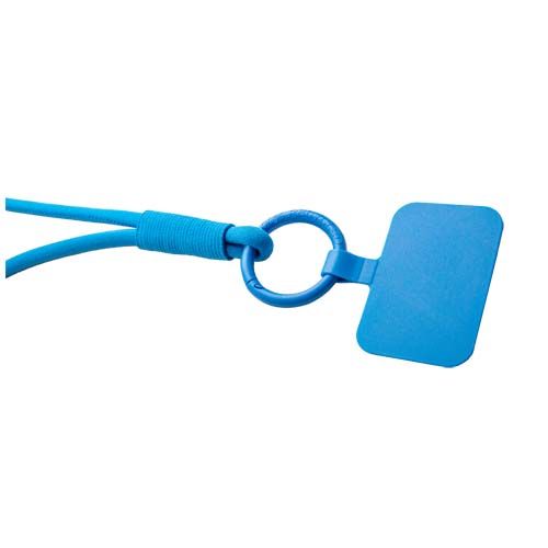 azul celeste Lanyard con soporte para teléfono con tubo elástico