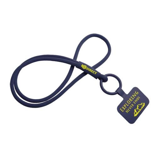 azul noche Lanyard con soporte para teléfono con tubo elástico