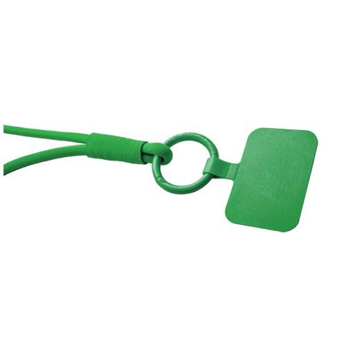 green Lanyard con soporte para teléfono con tubo elástico