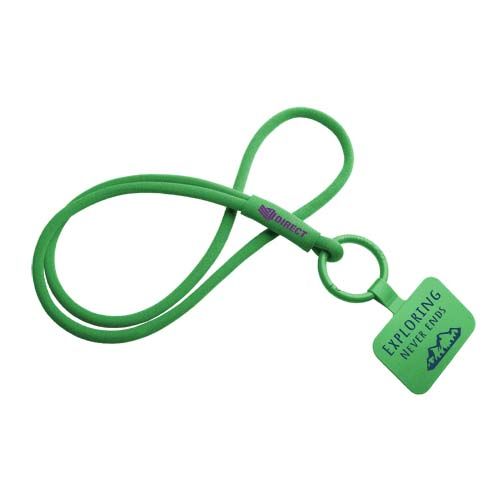 green Lanyard con soporte para teléfono con tubo elástico