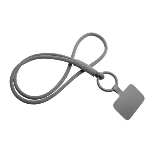 gray Lanyard con soporte para teléfono con tubo elástico