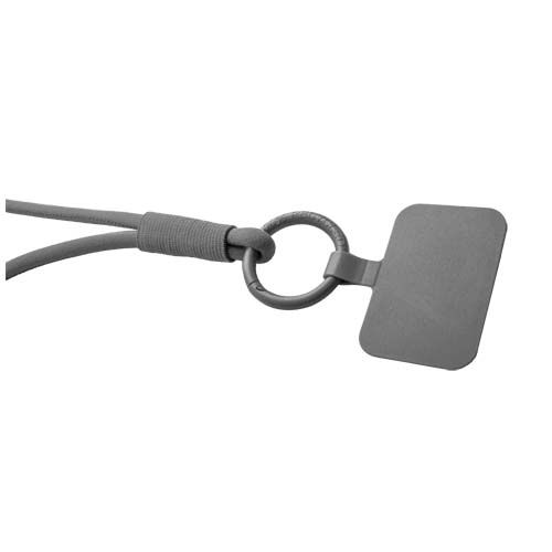 gray Lanyard con soporte para teléfono con tubo elástico