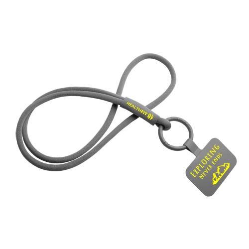 gray Lanyard con soporte para teléfono con tubo elástico