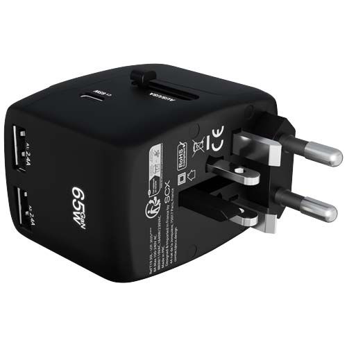 black Adaptador universal de viaje