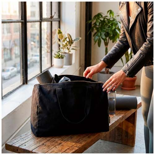 black Bolsa de viaje y funda de algodón orgánico