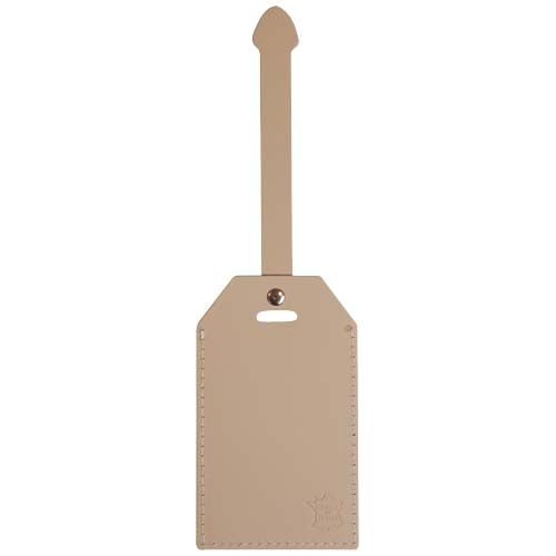 beis Etiqueta para equipaje de piel reciclada