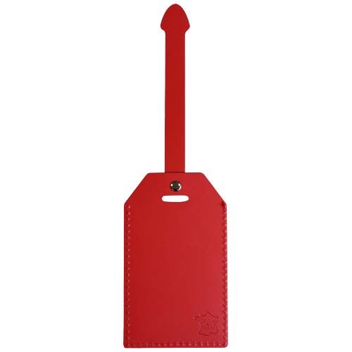 red Etiqueta para equipaje de piel reciclada