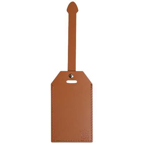 pardo Etiqueta para equipaje de piel reciclada