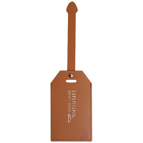 pardo Etiqueta para equipaje de piel reciclada