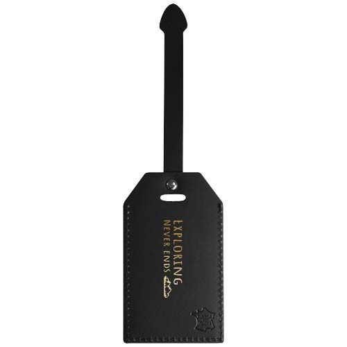 black Etiqueta para equipaje de piel reciclada