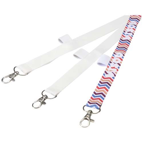 white Lanyard de sublimación con soporte