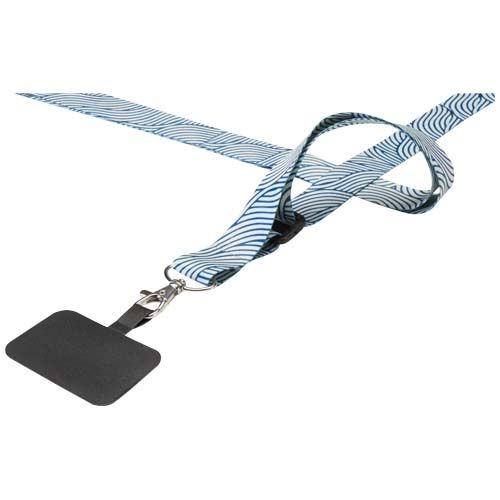 white Lanyard ajustable de sublimación y soporte para teléfono