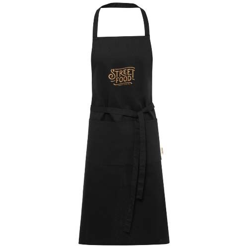 black Delantal algodón orgánico OCS de 200 g/m²