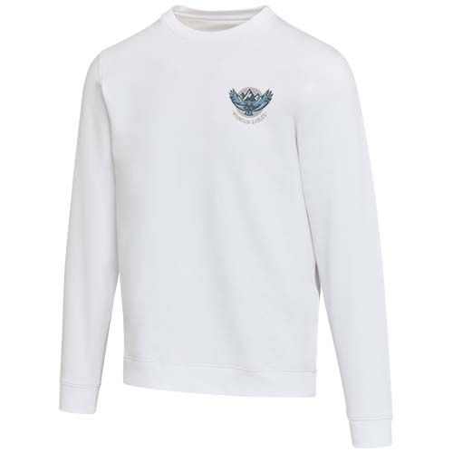 white Jersey de cuello redondo de material reciclado orgánico con certificado OCS unisex de 280 g/m² Jasper