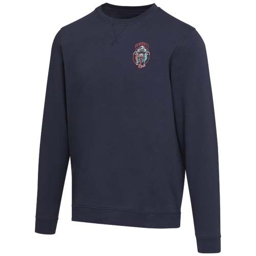 azul marino Jersey de cuello redondo de material reciclado orgánico con certificado OCS unisex de 280 g/m² Jasper