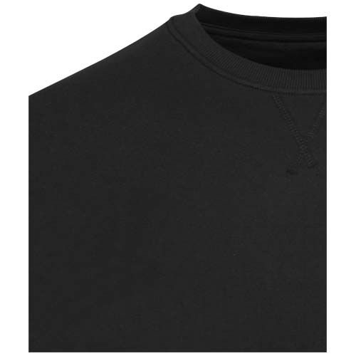 black Jersey de cuello redondo de material reciclado orgánico con certificado OCS unisex de 280 g/m² Jasper