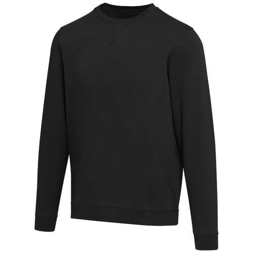 black Jersey de cuello redondo de material reciclado orgánico con certificado OCS unisex de 280 g/m² Jasper