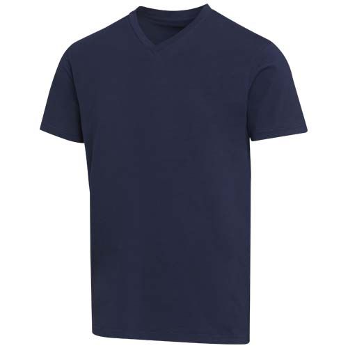 azul marino Camiseta orgánica unisex con certificado OCS de manga corta y cuello de pico de 200 g/m² Balfour