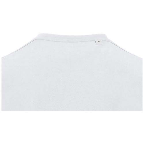 white Camiseta orgánica unisex con certificado OCS de manga corta y cuello de pico de 200 g/m² Balfour