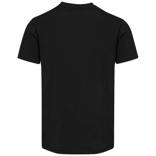 black Camiseta orgánica unisex con certificado OCS de manga corta y cuello de pico de 200 g/m² Balfour