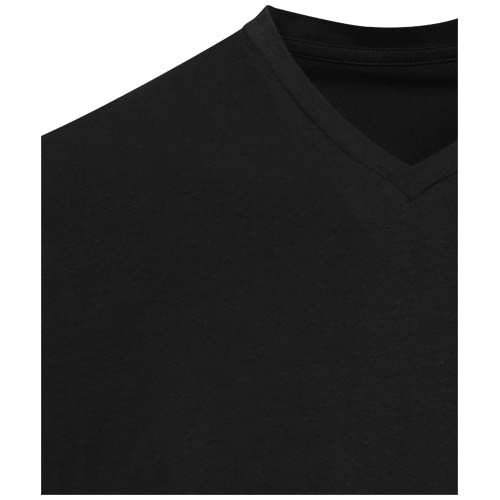black Camiseta orgánica unisex con certificado OCS de manga corta y cuello de pico de 200 g/m² Balfour