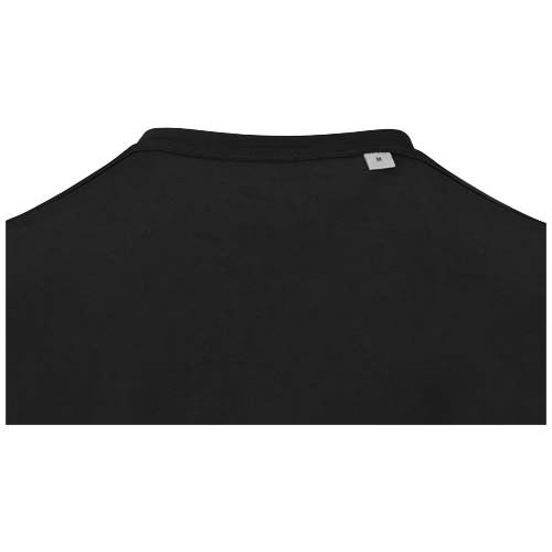 black Camiseta orgánica unisex con certificado OCS de manga corta y cuello de pico de 200 g/m² Balfour