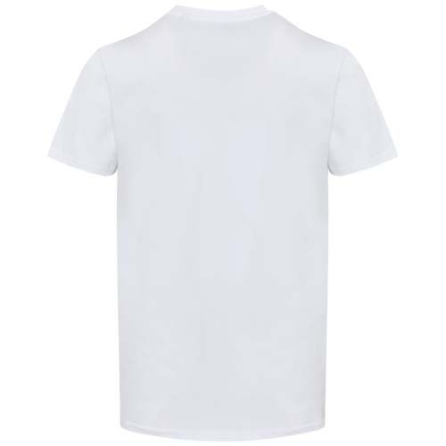 white Camiseta orgánica unisex con certificado OCS de manga corta y cuello de pico de 200 g/m² Balfour