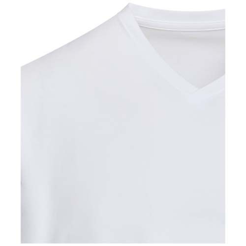 white Camiseta orgánica unisex con certificado OCS de manga corta y cuello de pico de 200 g/m² Balfour