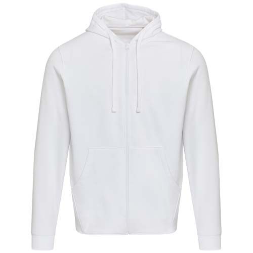 white Sudadera con capucha unisex orgánica reciclada con certificado OCS de 280 g/m²
