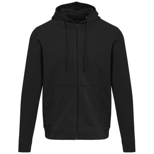 black Sudadera con capucha unisex orgánica reciclada con certificado OCS de 280 g/m²