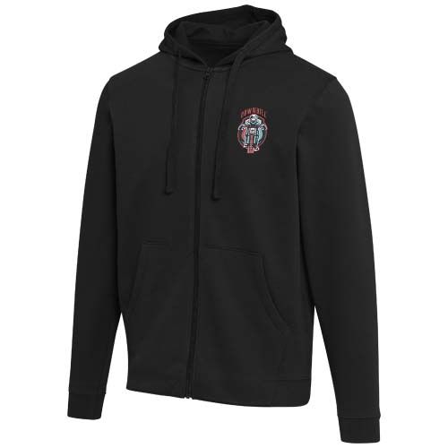 black Sudadera con capucha unisex orgánica reciclada con certificado OCS de 280 g/m²