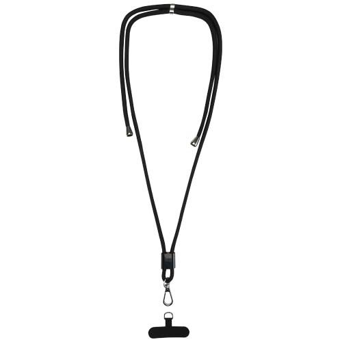 black Lanyard ajustable reciclado para smartphone