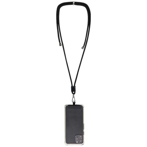 black Lanyard ajustable reciclado para smartphone