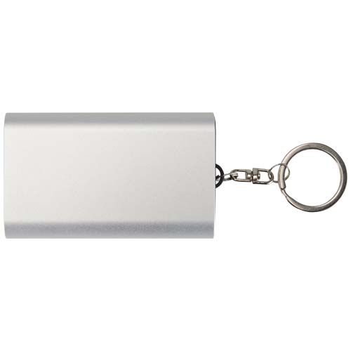 plateado Batería externa de aluminio reciclado de 2000 mAh con llavero