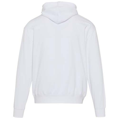 white Sudadera oversize con capucha unisex orgánica con certificado OCS de 280 g/m2